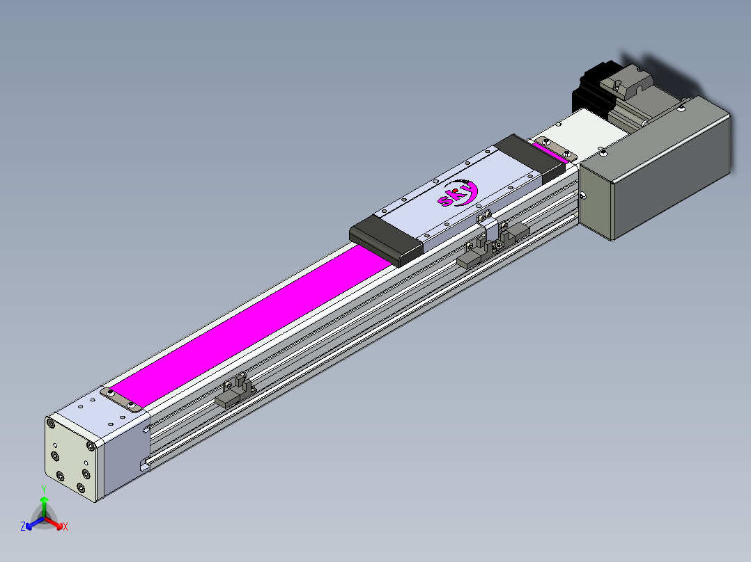 同步带滑台-欧规BC6H-L60-S300-R-ZP40-D3正等轴测图