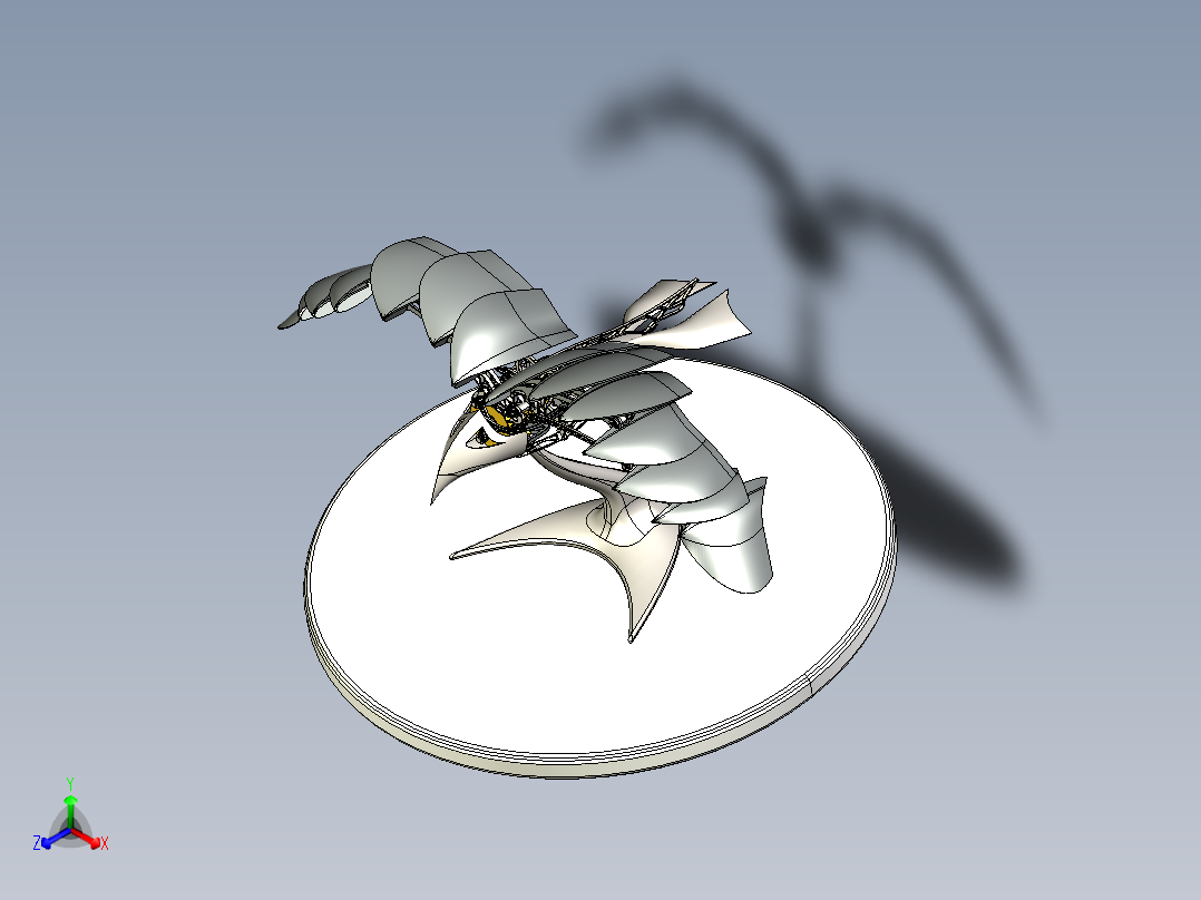 <span style='color: red'>仿生</span><span style='color: red'>鸟</span>扑翼结构摆件3D图纸 STEP格式(1)