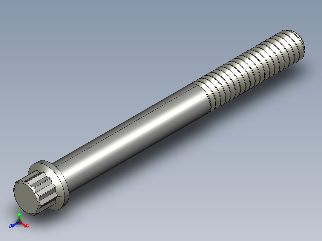 1-4in-20 2.25long 12-point screws.STEP正等轴测图