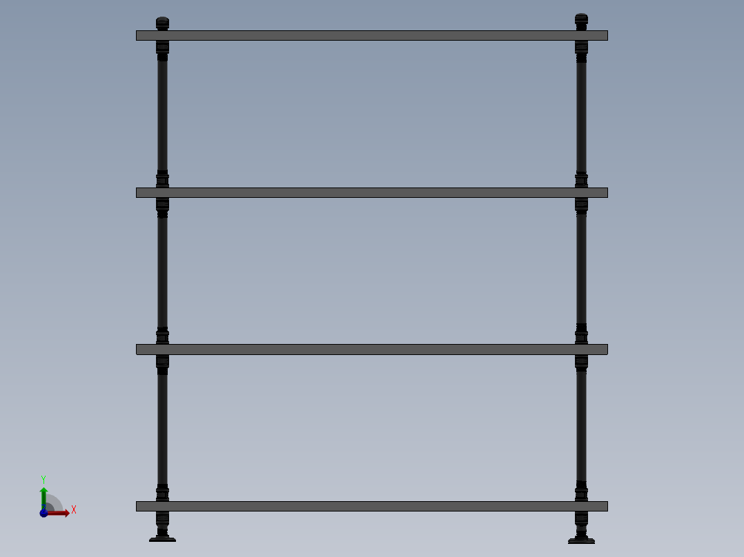 工业管道架前视图