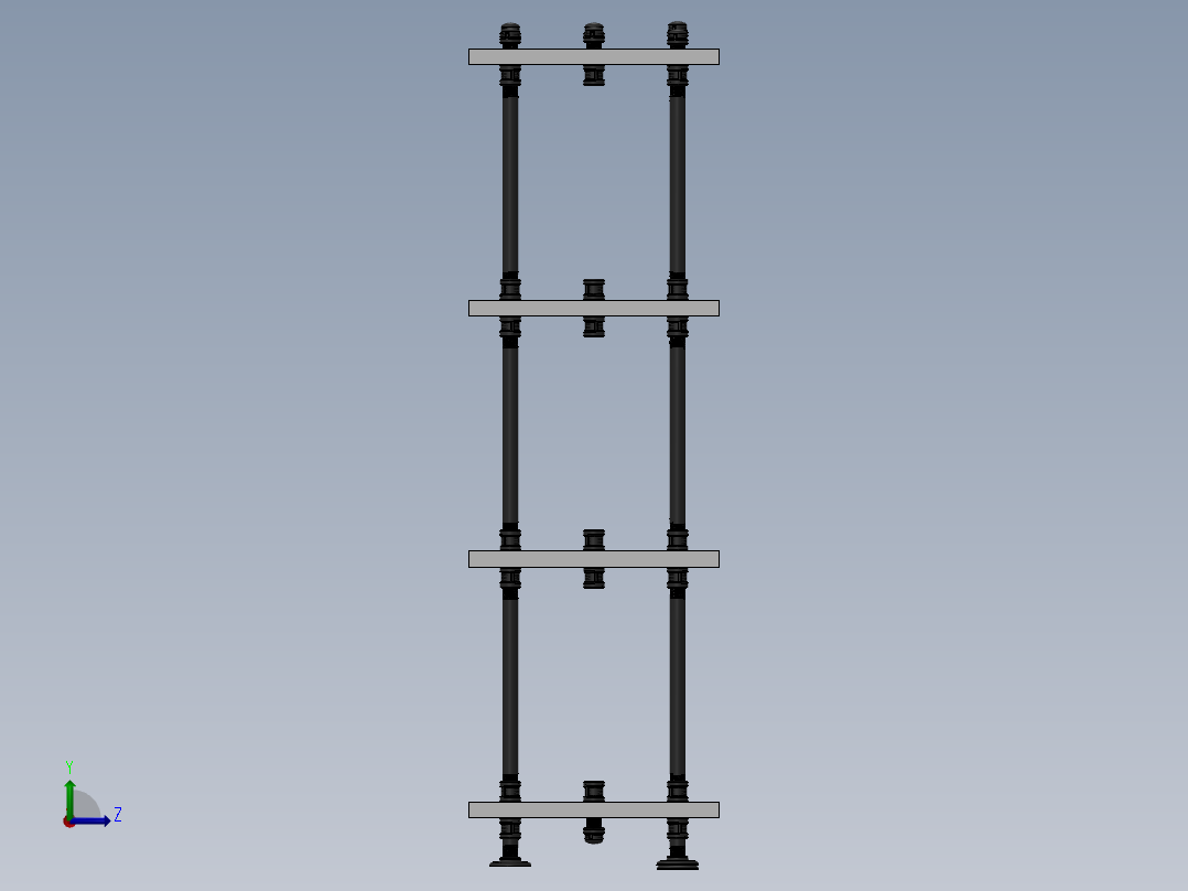 工业管道架左视图
