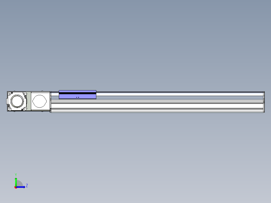 同步带滑台-半封闭B17H-L50-S650-R-P75-D3左视图