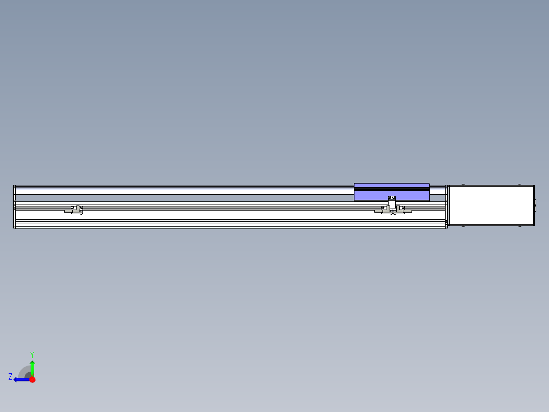 同步带滑台-半封闭B17H-L50-S650-R-P75-D3右视图