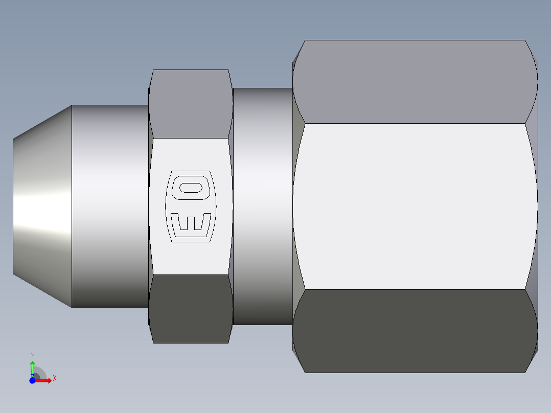 卡套式工业通用硬管接头EO_Weld_connector_AS08L前视图