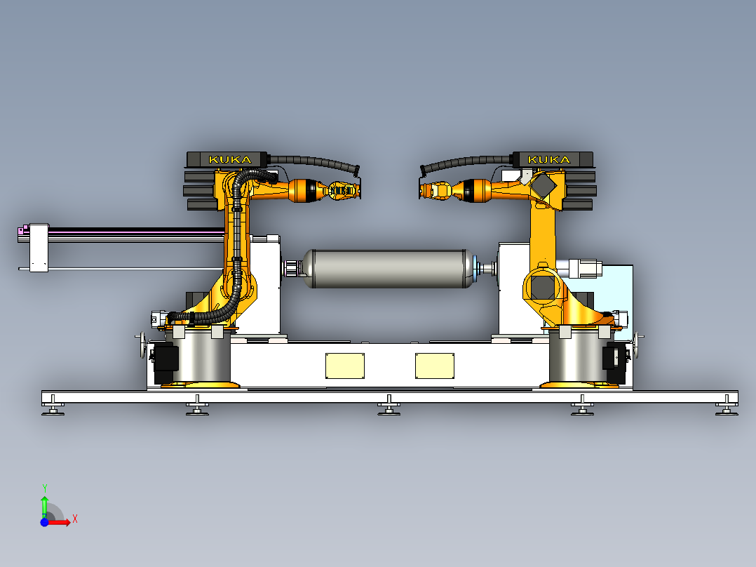 机器人双头热水器内胆自动环缝焊接机前视图