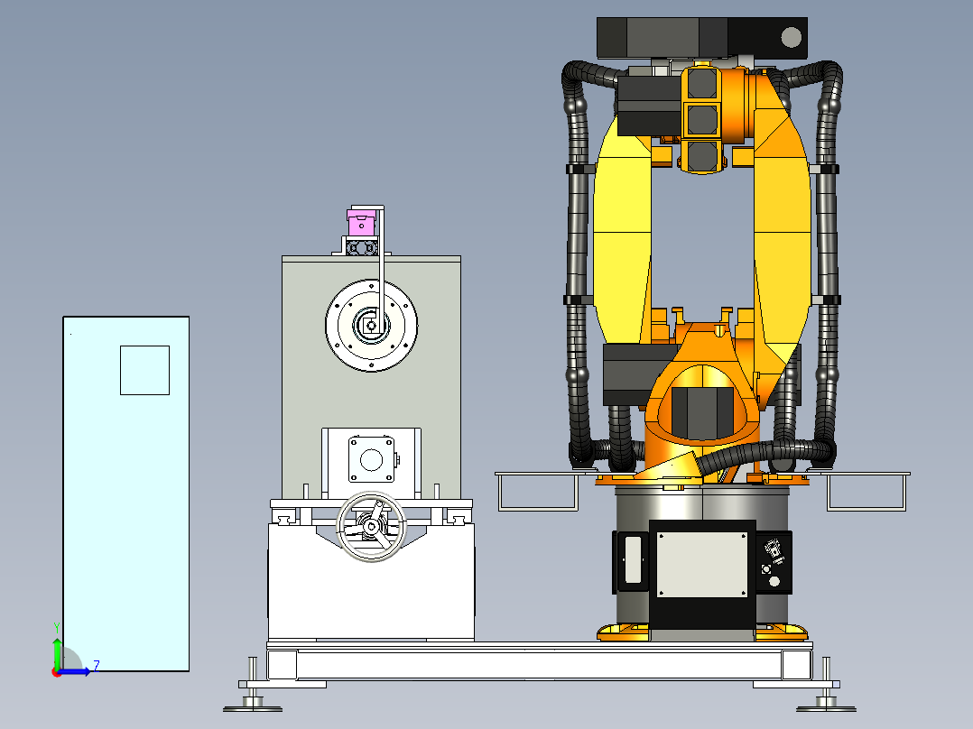 机器人双头热水器内胆自动环缝焊接机左视图