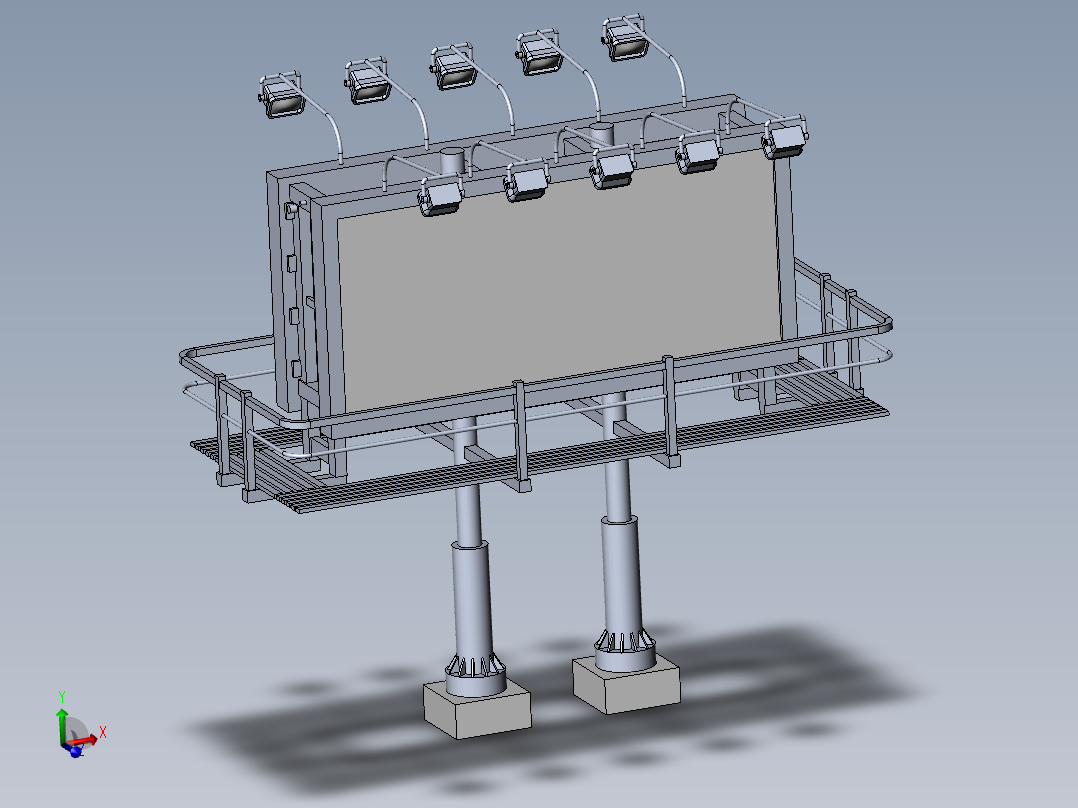 billboard大型广告牌<span style='color: red'>支架</span><span style='color: red'>3D</span><span style='color: red'>数模</span>图纸 Solidworks设计