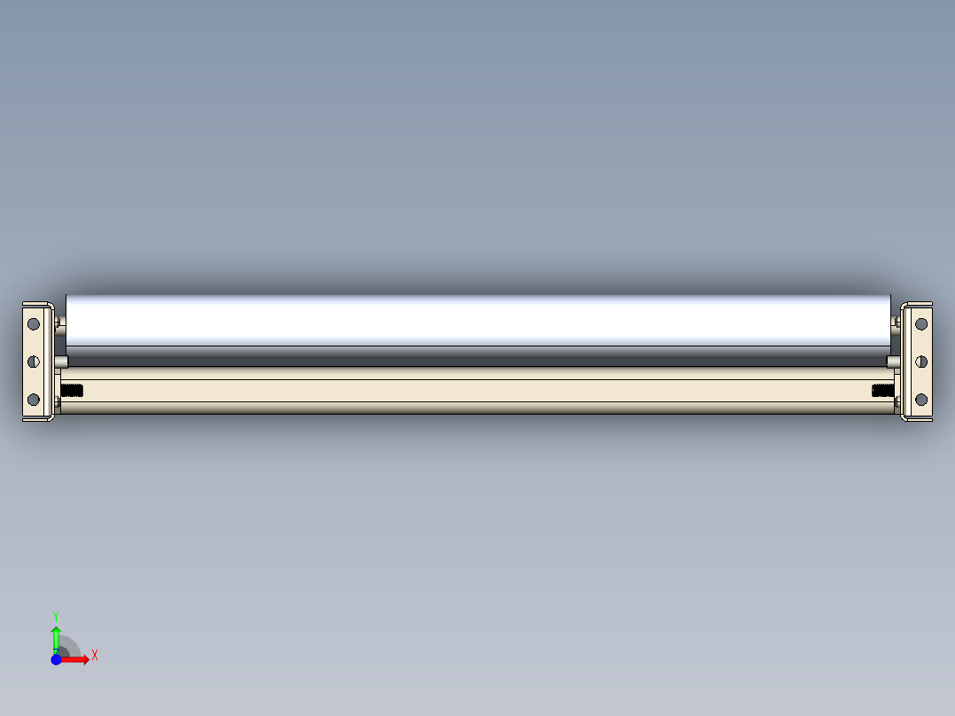 重力滚筒输送机模块gravity-roller-conveyor-module-igs stp前视图