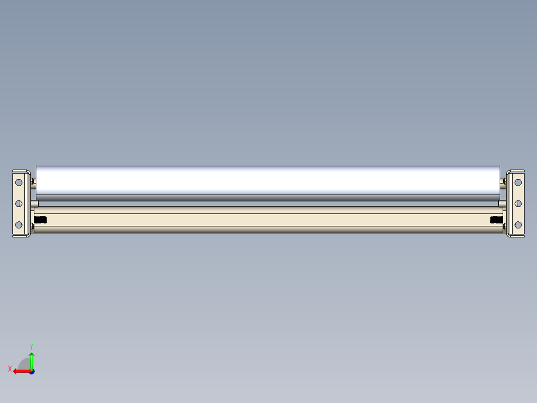 重力滚筒输送机模块gravity-roller-conveyor-module-igs stp后视图