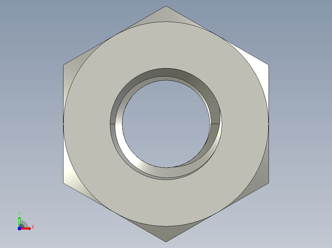 公制六角螺母-Metric Hex Nuts M3 x 0.5mm Thread前视图