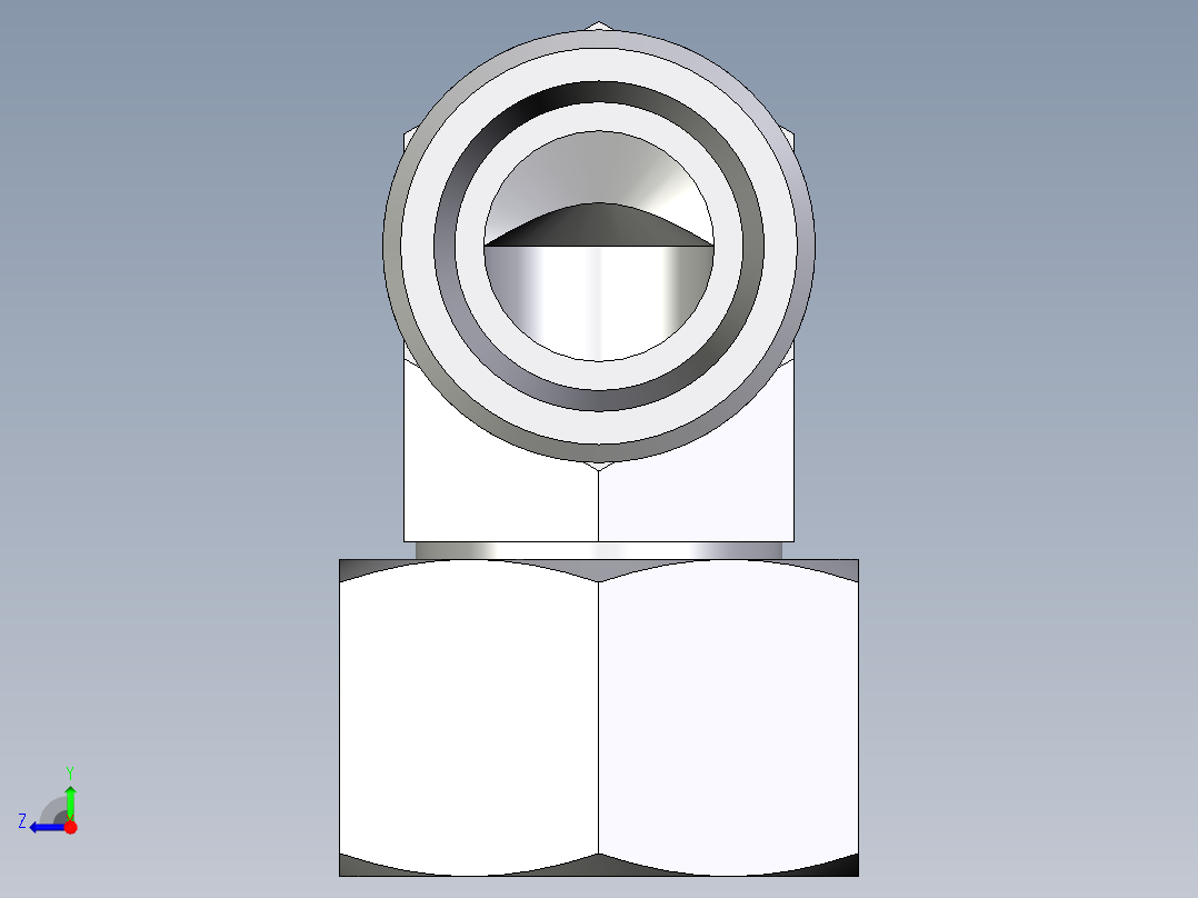 卡套式工业通用硬管接头EO_Swivel_nut_elbow_EW20SOMDCF右视图