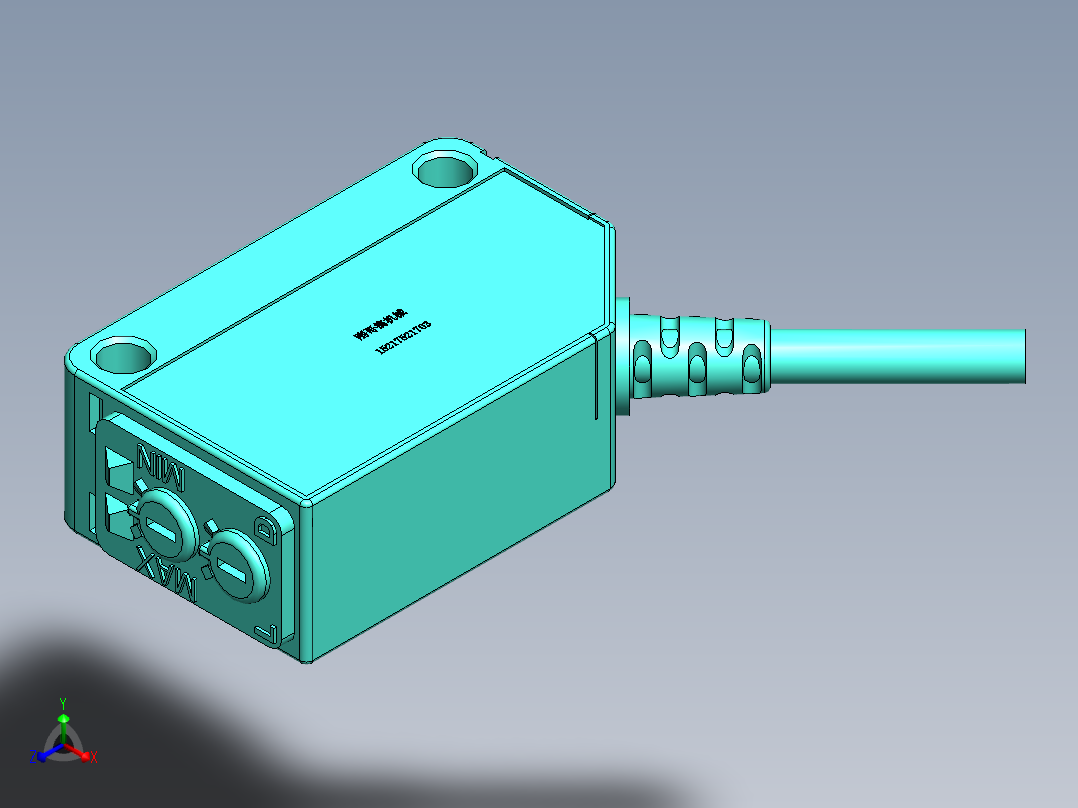 方形光电对射BRTI-S1000N正等轴测图