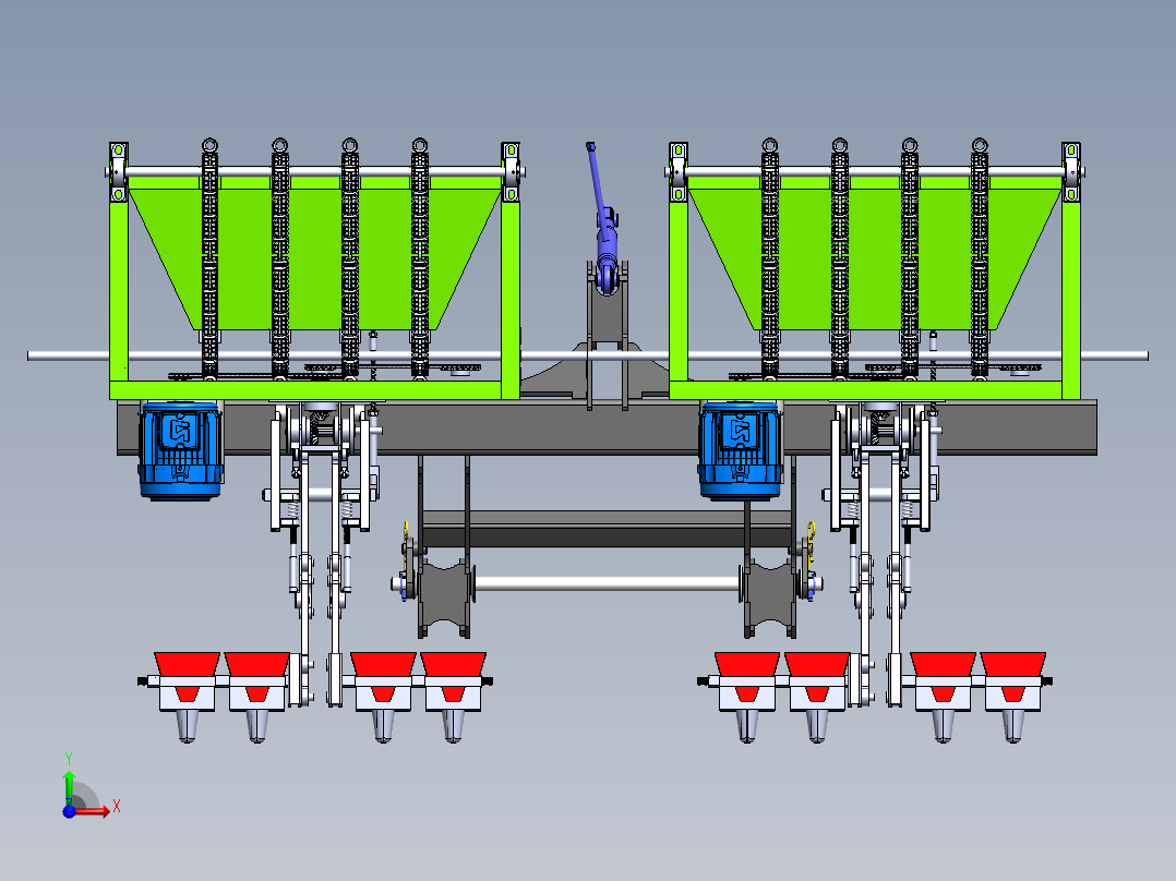 大蒜播种机前视图