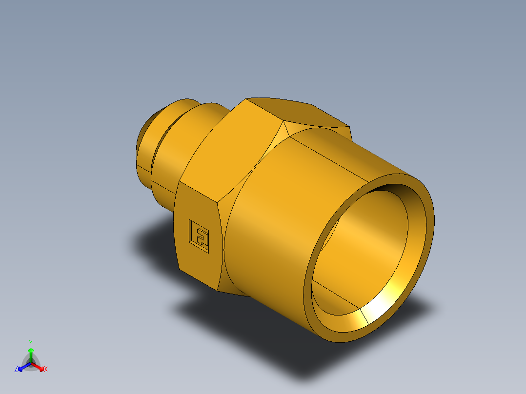 扩口式工业通用硬管接头Female Connector 46F-6-8正等轴测图