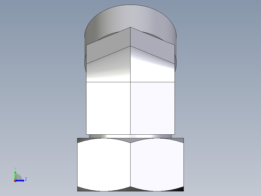 卡套式工业通用硬管接头EO_Swivel_nut_45_deg_elbow_EV38SOMDCF左视图