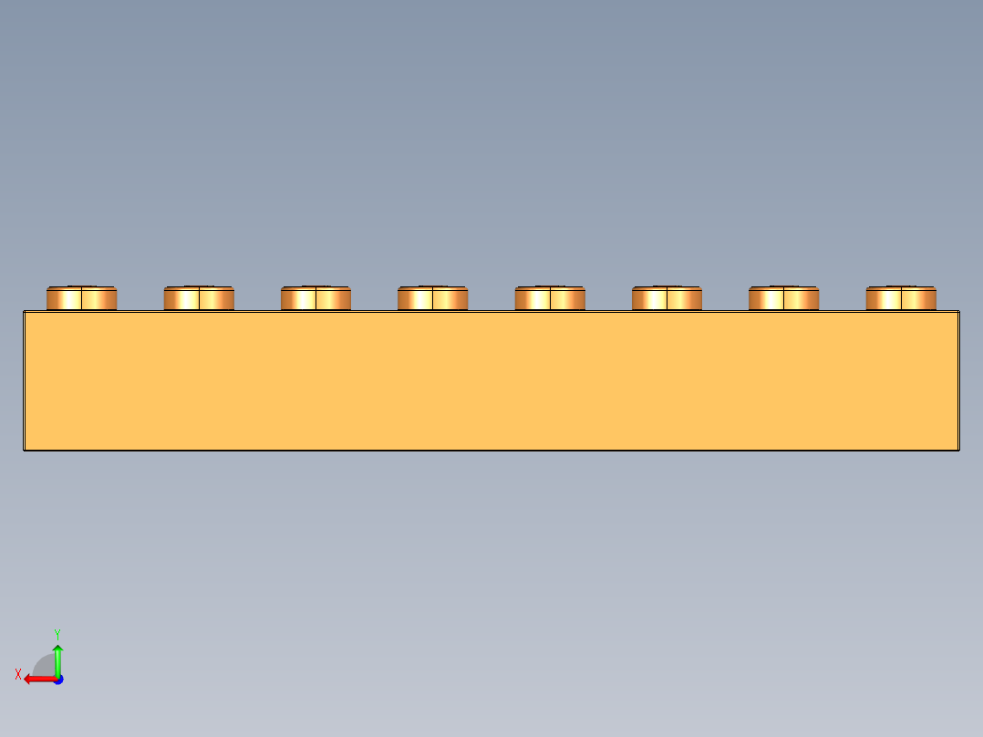 乐高套装 4421基本积木-4118826 - 3007 Bright Orange Brick 2 x 8.STEP后视图