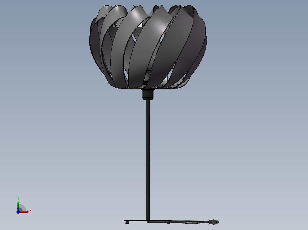 精美台灯三维模型SW前视图