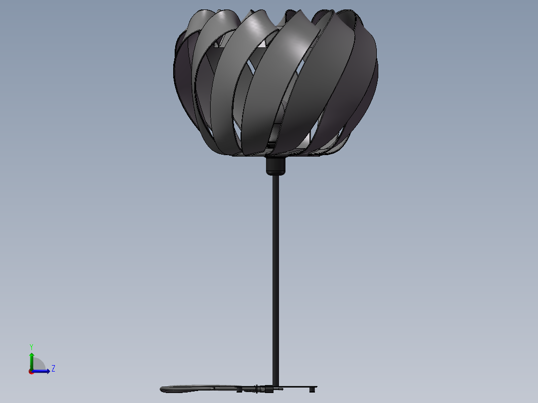 精美台灯三维模型SW左视图