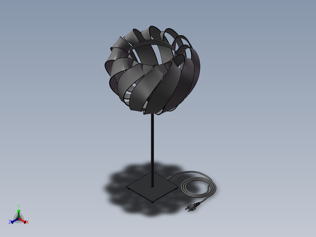 精美台灯三维模型SW正等轴测图