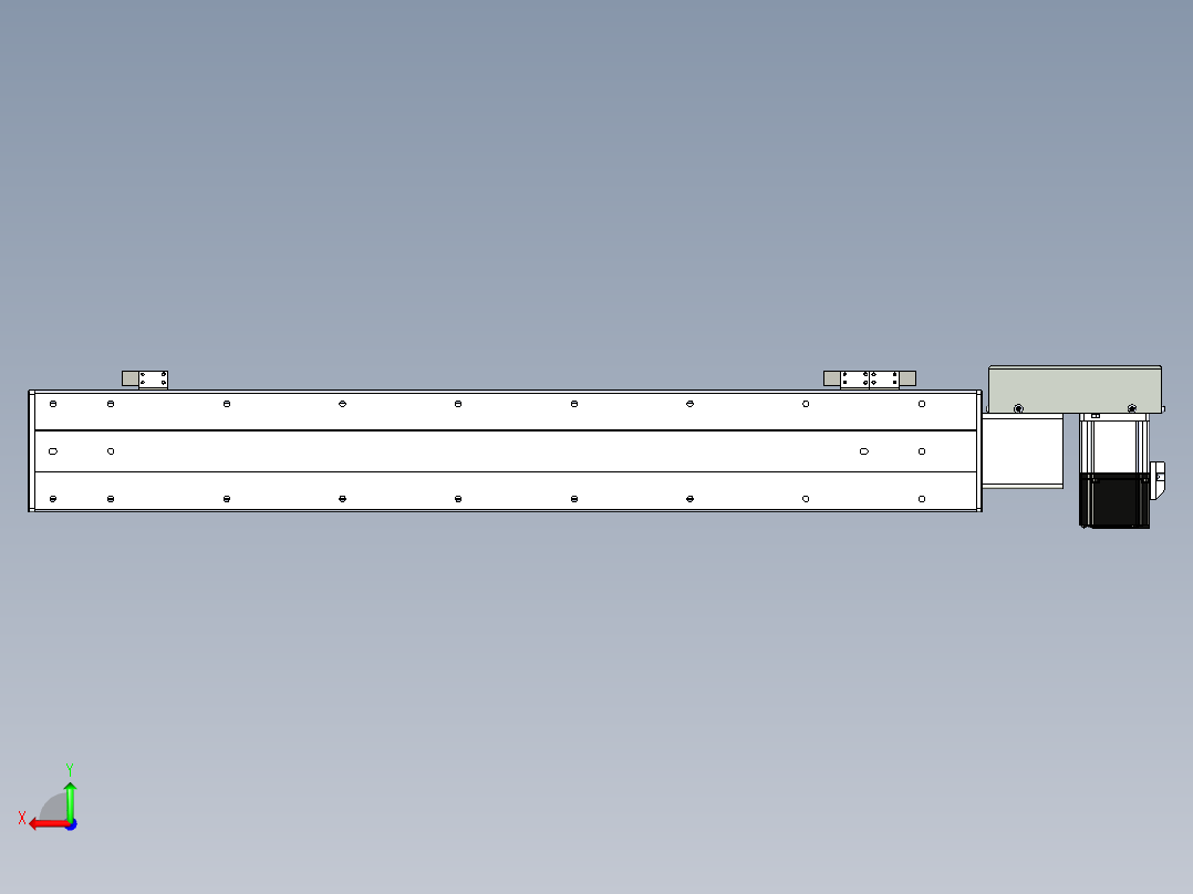 同步带滑台-半封闭B10H-L45-S600-R-P40-D3后视图
