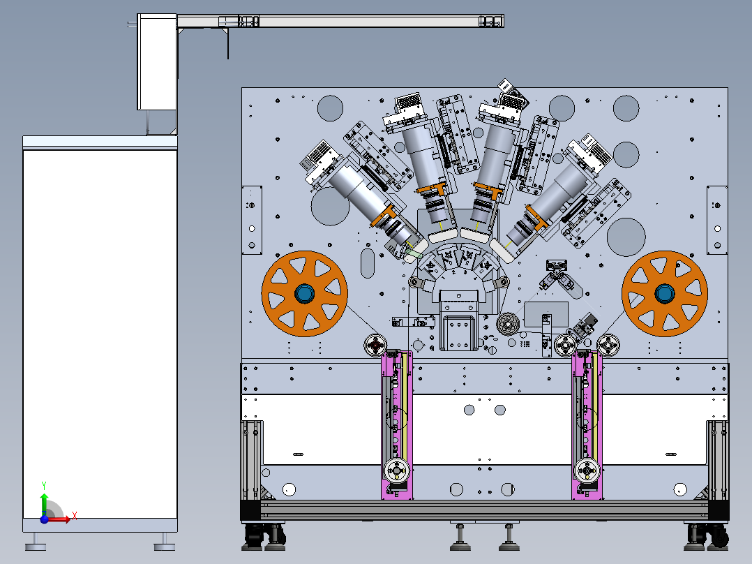 COF AOI检测机（sw21可编辑+工程图）前视图