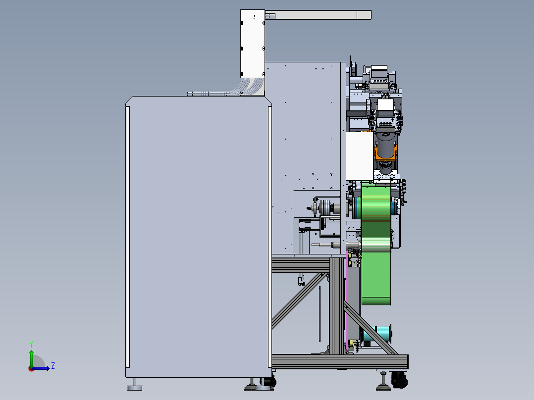 COF AOI检测机（sw21可编辑+工程图）左视图