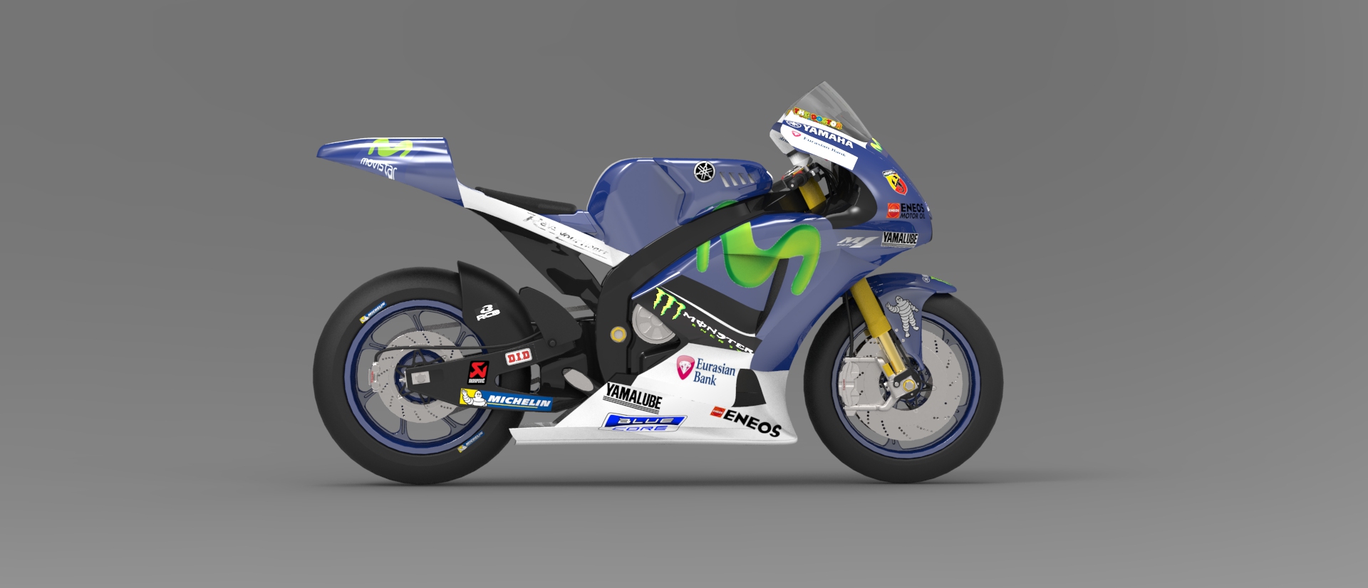 Yamaha YZF-M1摩托车造型3D图纸 STEP格式