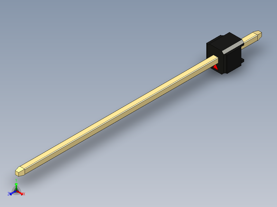 彩色公头100mil（2.54mm）系列-DS1021_black_1x01p_100mil_Type43_rev1.0正等轴测图