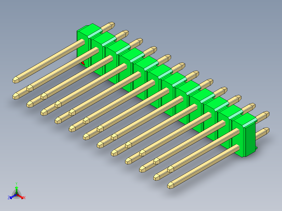 彩色公头100mil（2.54mm）系列-DS1021_green_2x12p_100mil_Type5_rev1.0