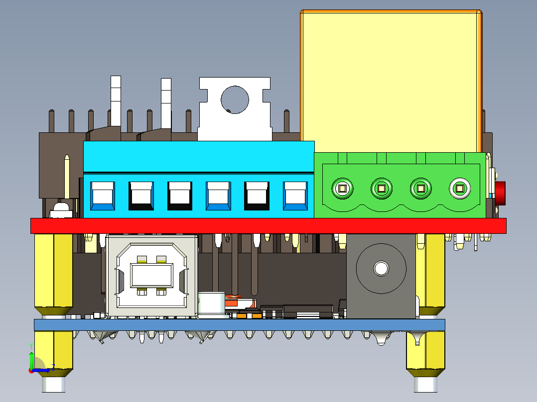 双层电路板左视图