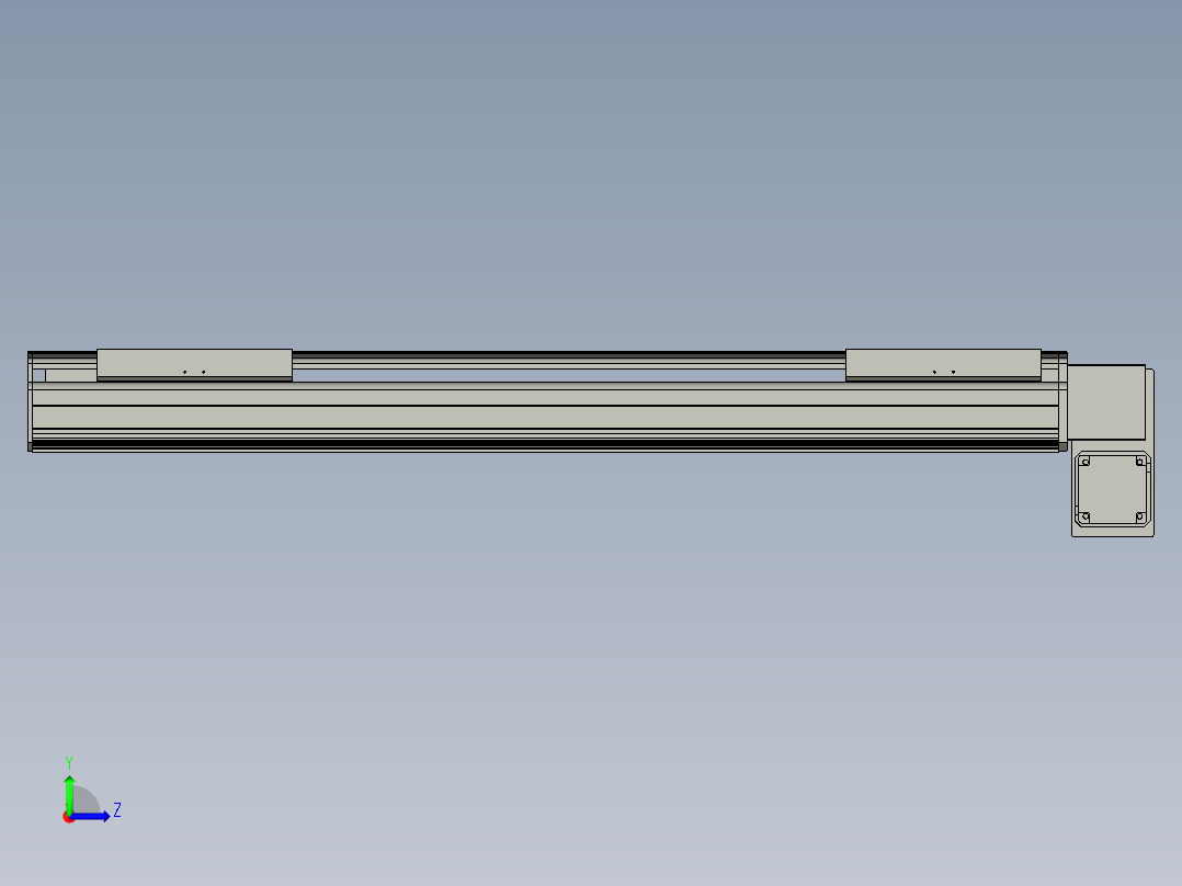 直线模组LHB21-L40-S850-RD设计图纸左视图