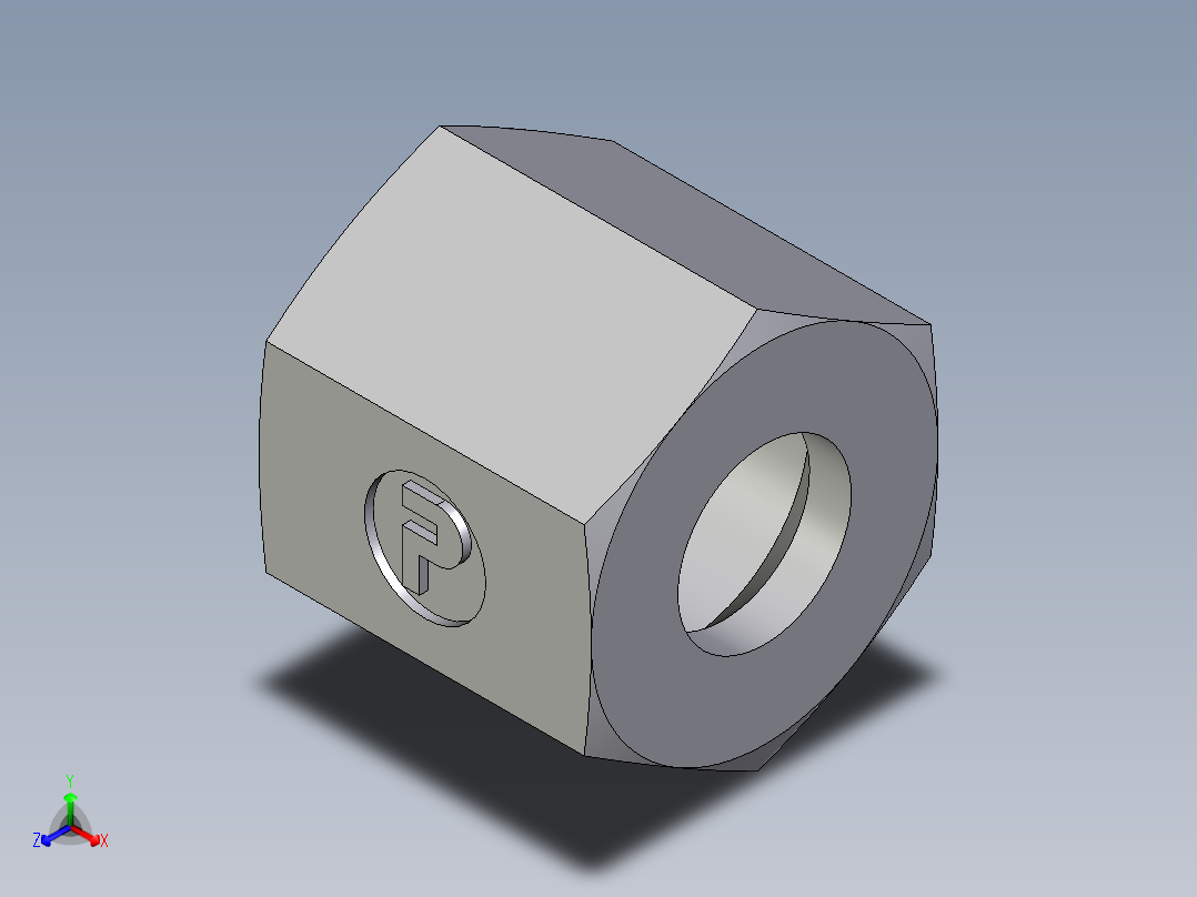 卡套式工业通用硬管接头EO_Nut_EO_24__Cone_end_M06LLCFX正等轴测图