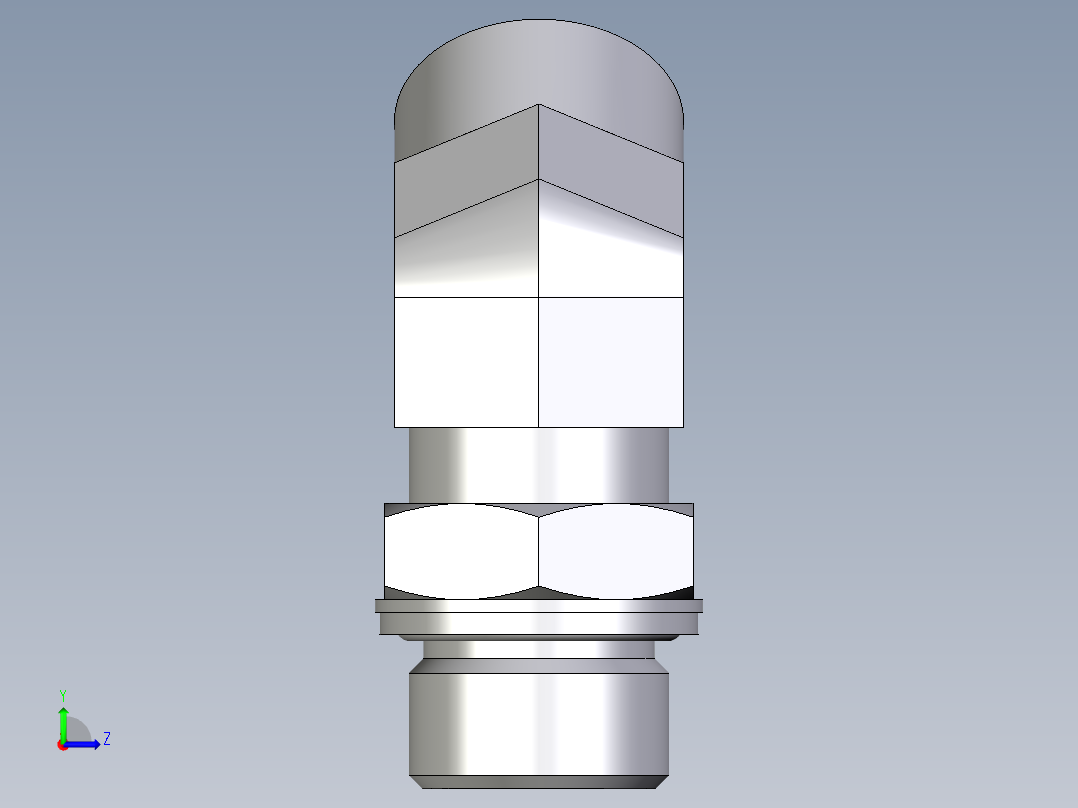 卡套式工业通用硬管接头EO_Adjustable_locknut_45_deg_elbow_VEE20SMOMDCF左视图