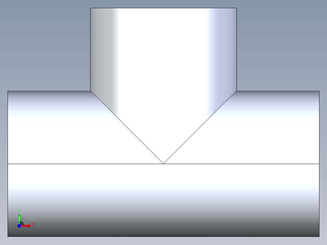 聚氯乙烯配件01-Sch80_Tee_SxSxS_801-010_0.1in前视图