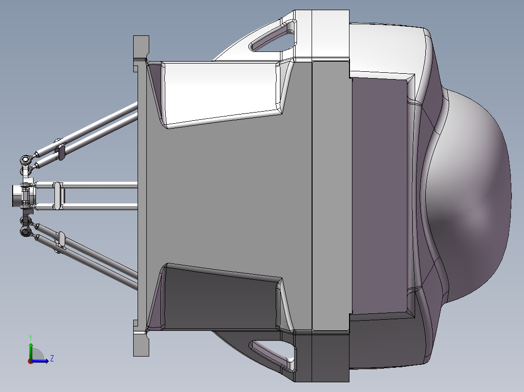 蜘蛛快速机械手3D模左视图
