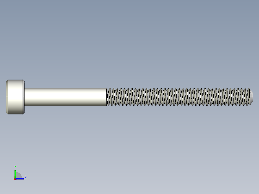 M2 x 0.4mm Thread 25mm LONG SOCKET HEAD CAP SCREW.IGS左视图