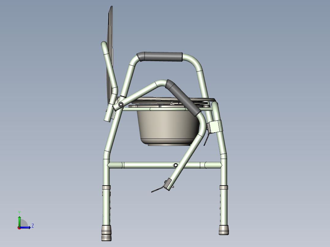 便携式座便器左视图