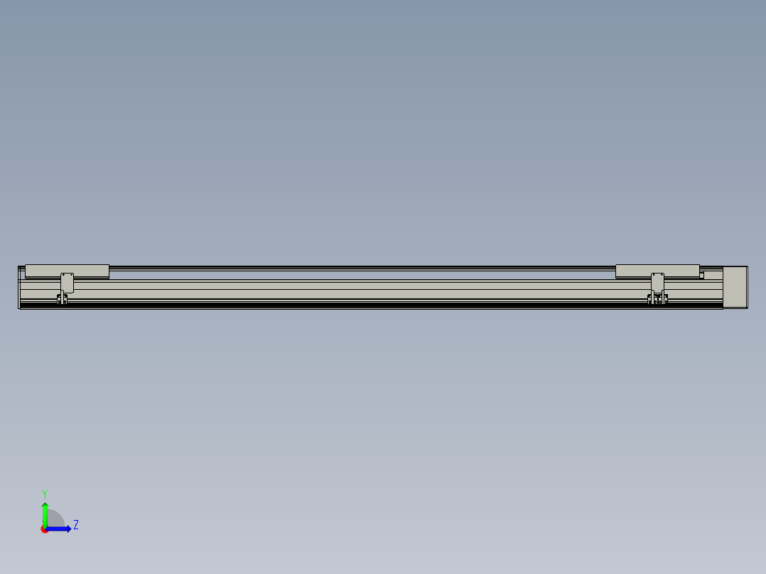 直线模组LHA21-S1600-L设计图纸左视图