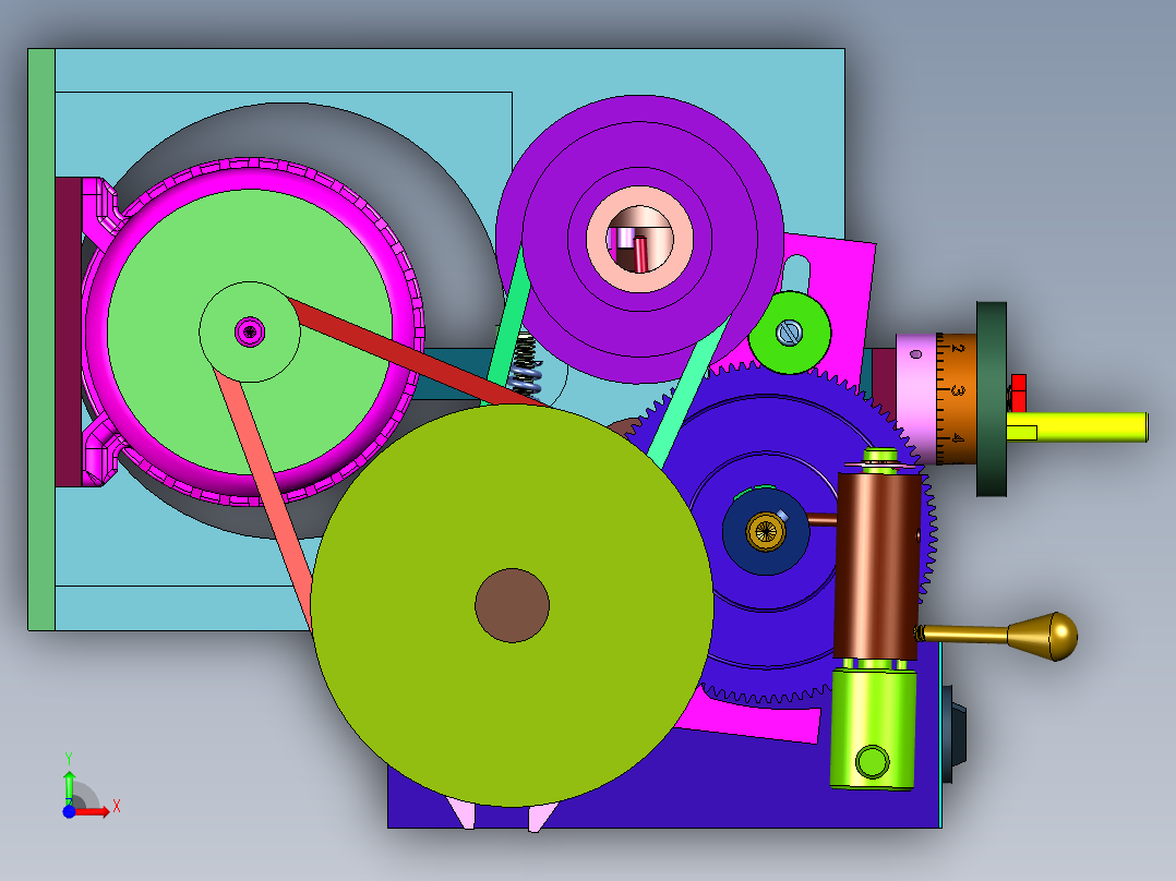 小型台式车床前视图