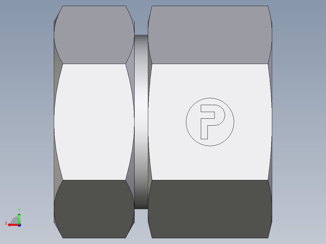 卡套式工业通用硬管接头EO_Swivel_connector_GAI42ZLM71后视图