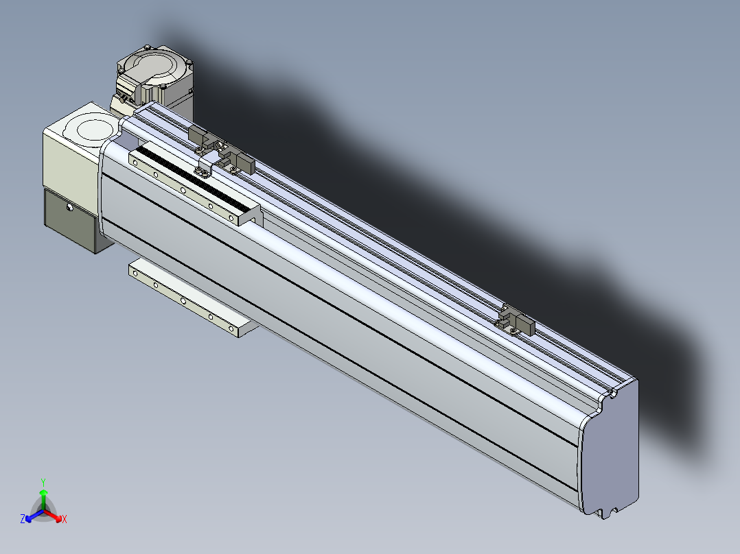 同步带滑台-半封闭B13H-L45-S350-LD-P40-D3正等轴测图