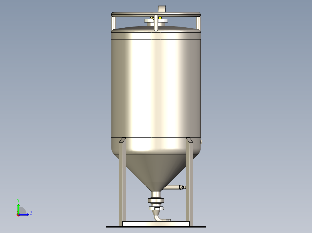 150L发酵罐三维模型左视图