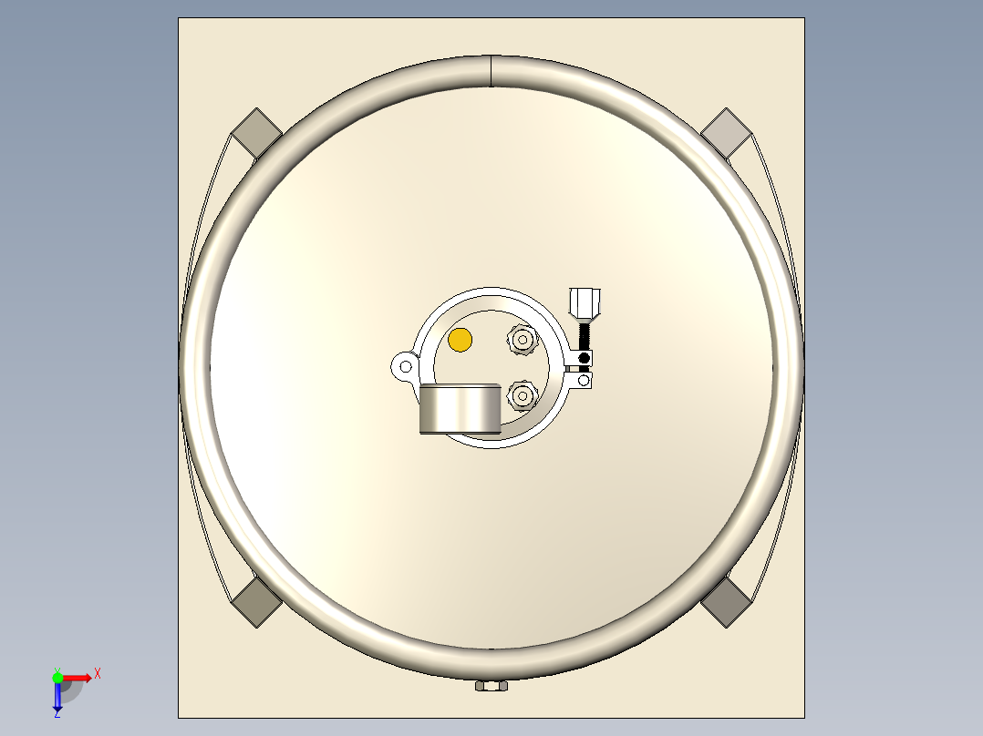 150L发酵罐三维模型俯视图