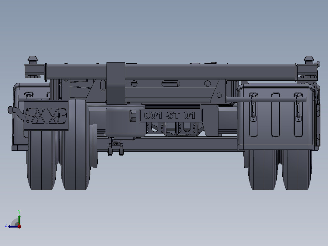 拖车底盘右视图