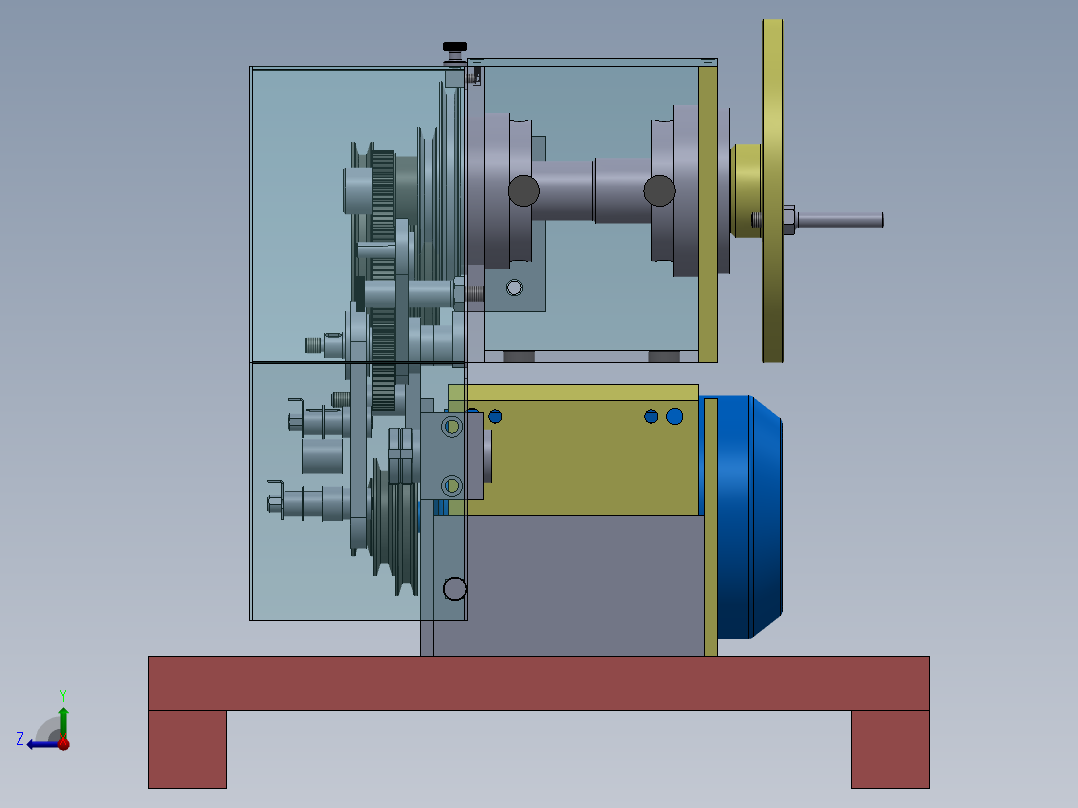 大型举重机卷绳机sw17可编辑前视图