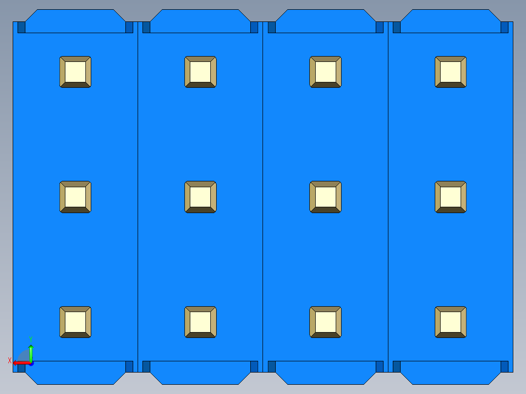 彩色公头100mil（2.54mm）系列-DS1021_blue_3x04p_100mil_Type43_rev1.0后视图