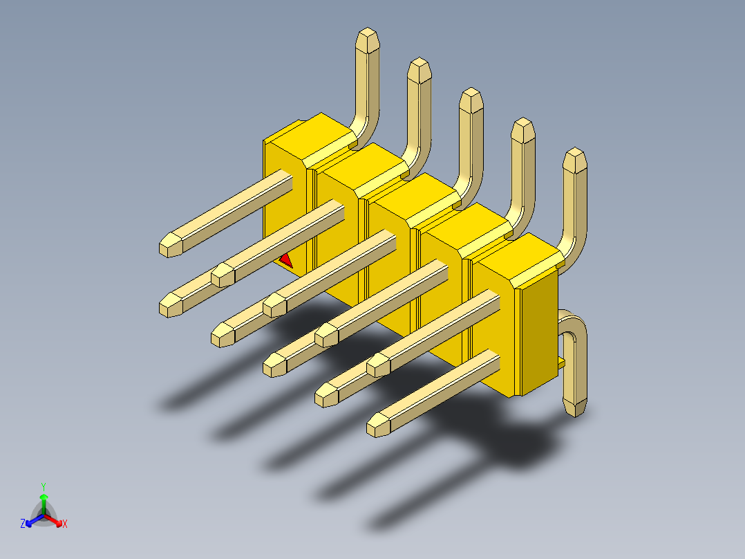 彩色公排针 100mil 2.54mm 系列-DS1022_yellow_10p_100mil_TypeSMT_rev1.0
