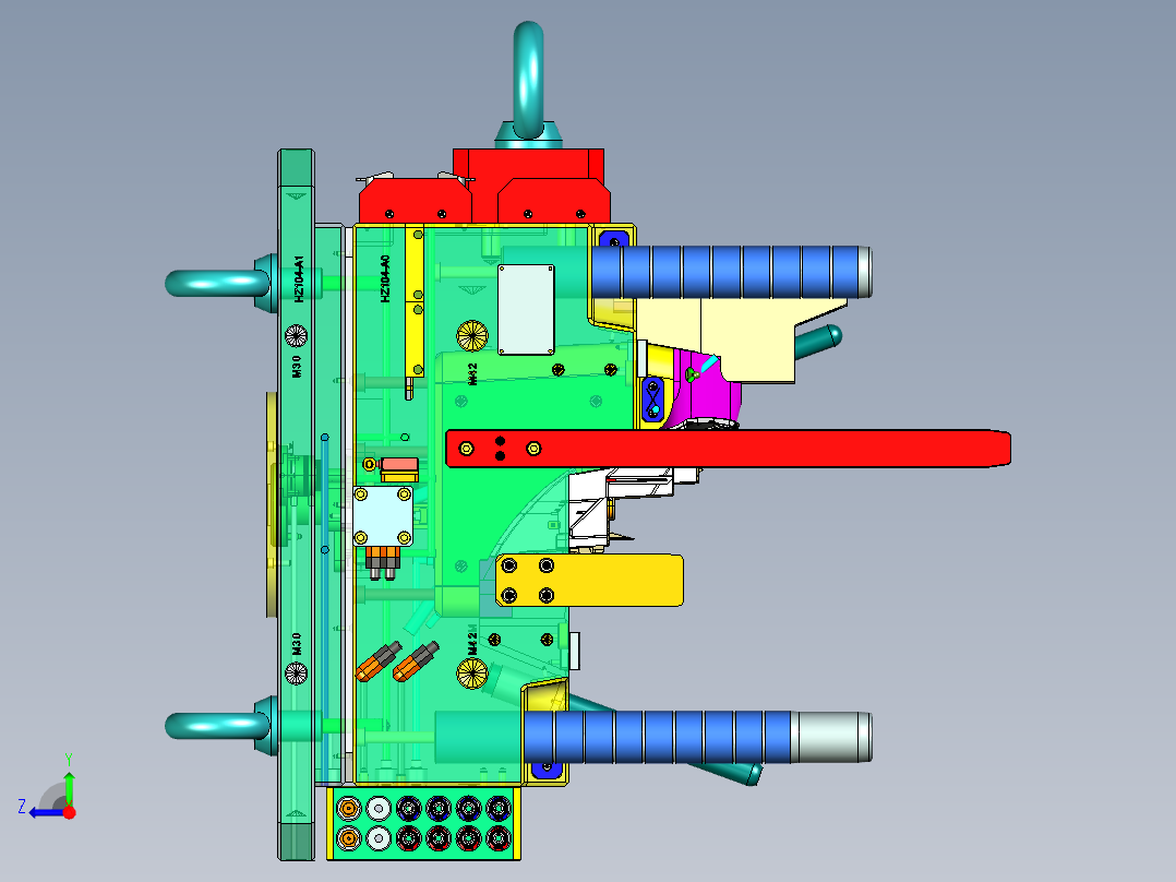 经典的汽车车灯底壳模具右视图