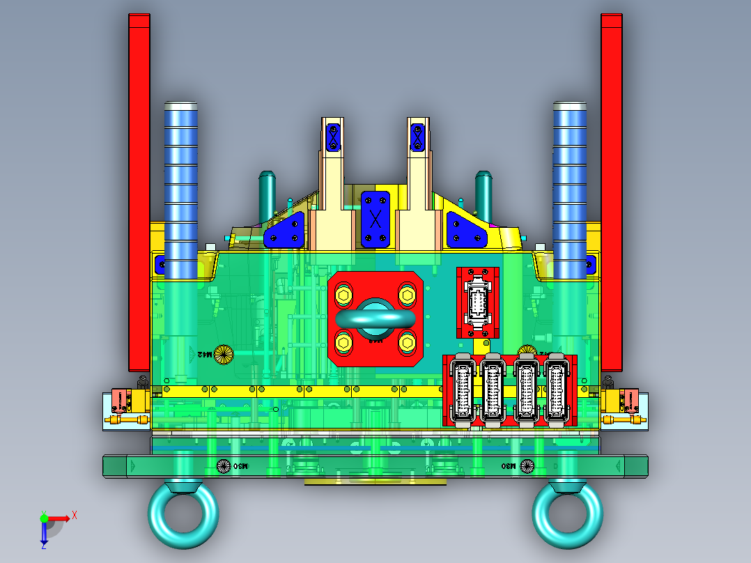 经典的汽车车灯底壳模具俯视图