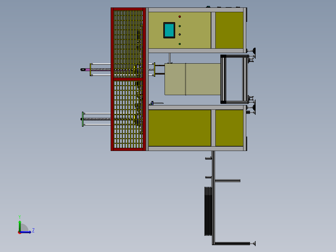 自动装箱上下料机械手左视图